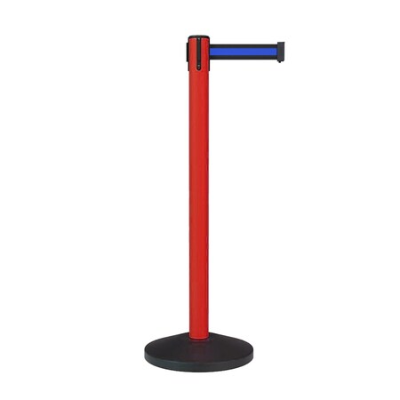 Montour Line Stanchion Belt Barrier Red Post 7.5ftBlack/Bl HL Belt ES400-RD-BBH-75